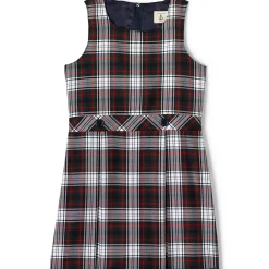 School Uniform Girls Plaid Jumper Top of Knee