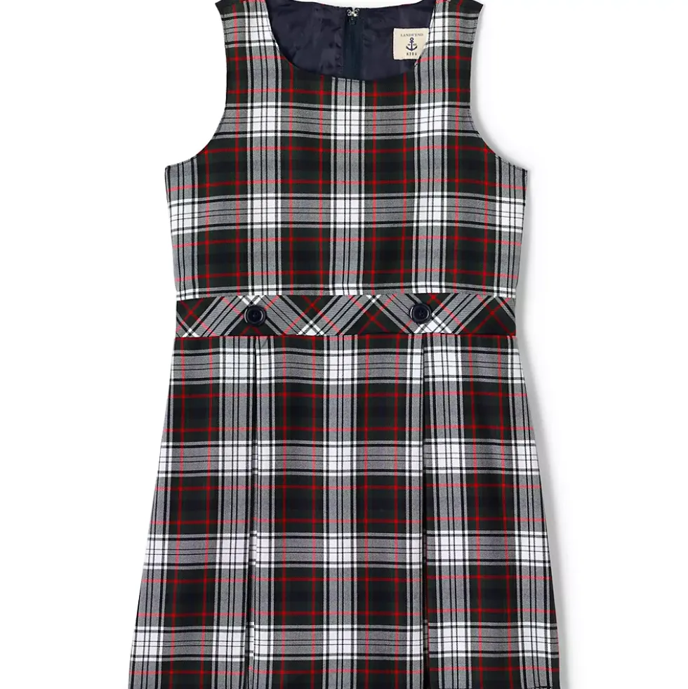 School Uniform Girls Plaid Jumper Top of Knee