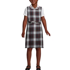 School Uniform Girls Plaid Jumper Top of Knee