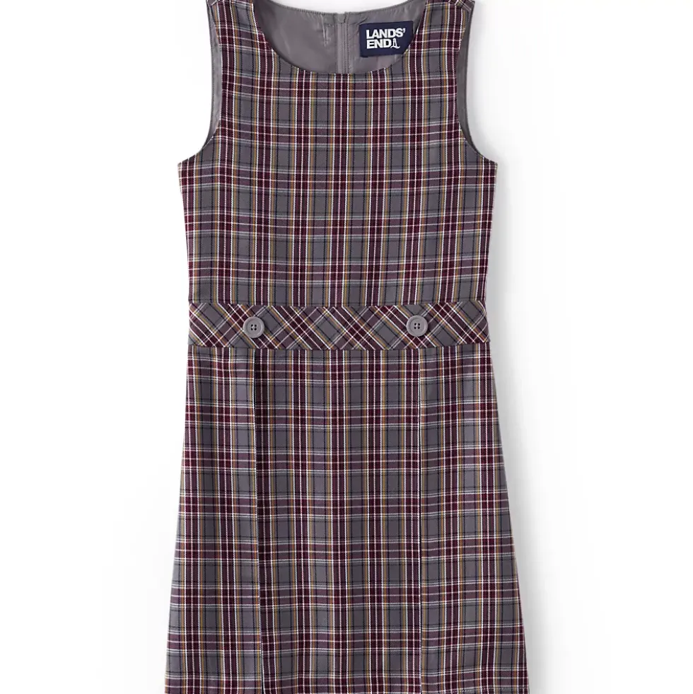School Uniform Girls Plaid Jumper Top of Knee