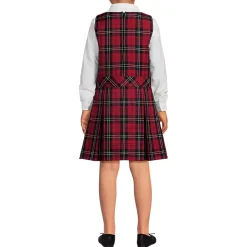 School Uniform Girls Plaid Jumper Top of Knee