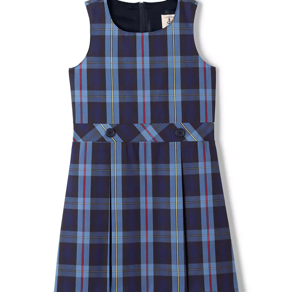 School Uniform Girls Plaid Jumper Top of Knee