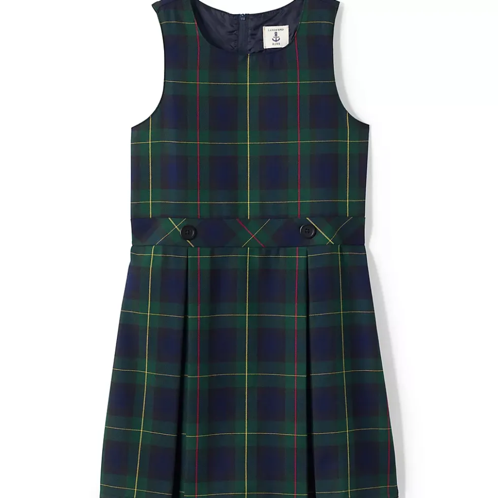 School Uniform Girls Plaid Jumper Top of Knee