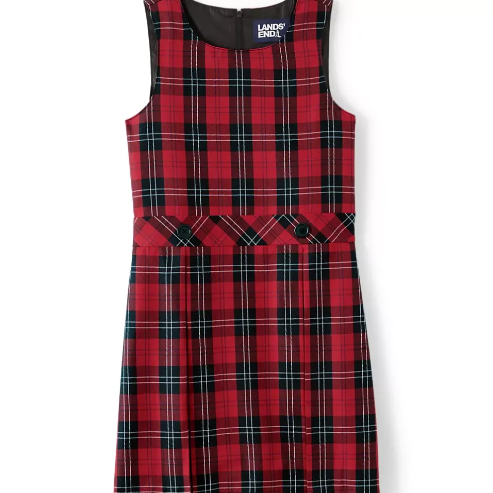 School Uniform Girls Plaid Jumper Top of Knee