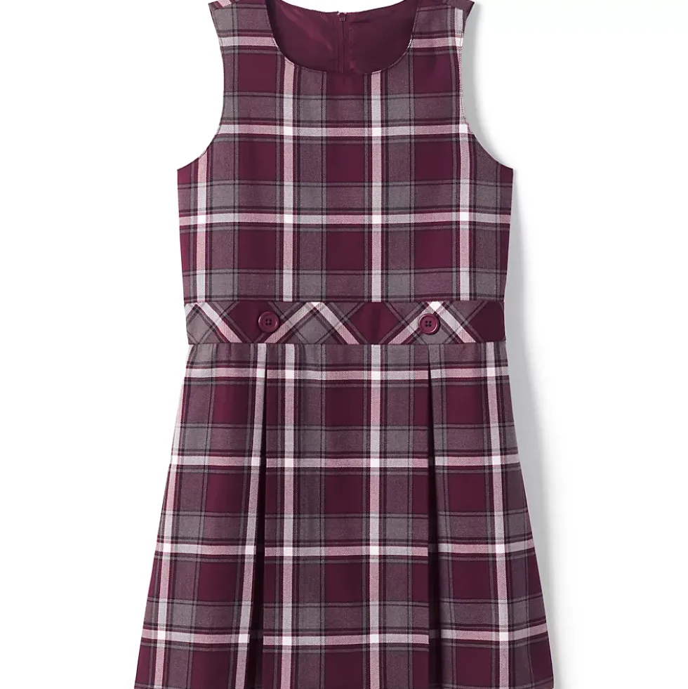 School Uniform Girls Plaid Jumper Top of Knee