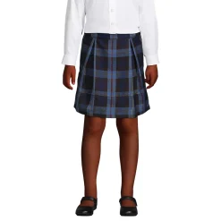 School Uniform Girls Plaid Pleated Skort Top of Knee