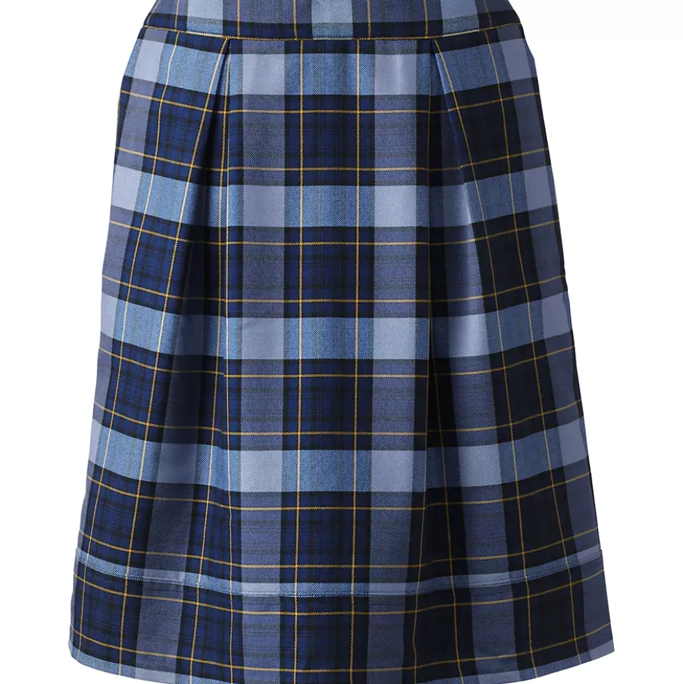 School Uniform Girls Plaid Pleated Skort Top of Knee