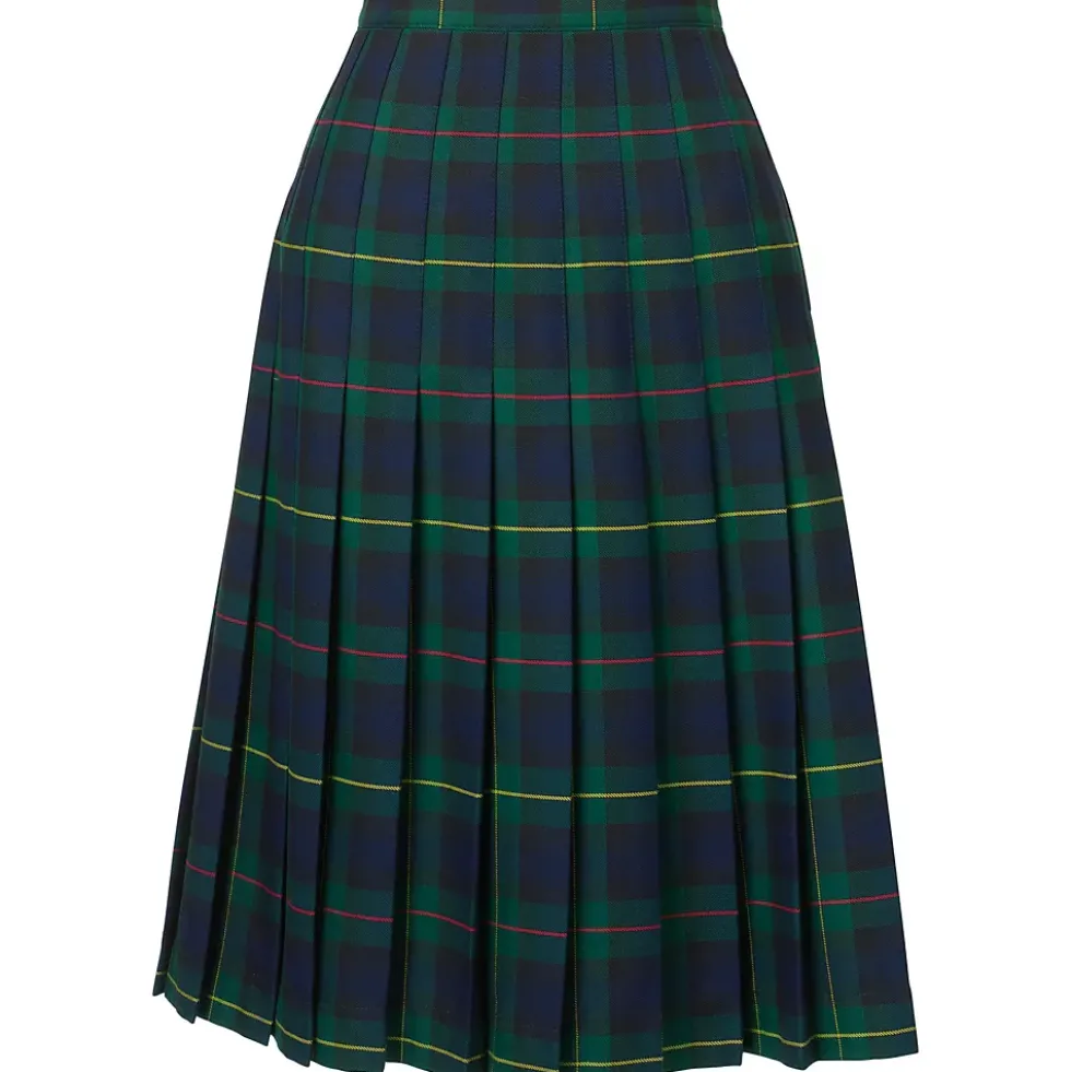 School Uniform Girls Plaid Pleated Skirt Below the Knee