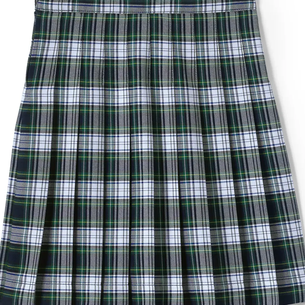 School Uniform Girls Plaid Pleated Skirt Below the Knee
