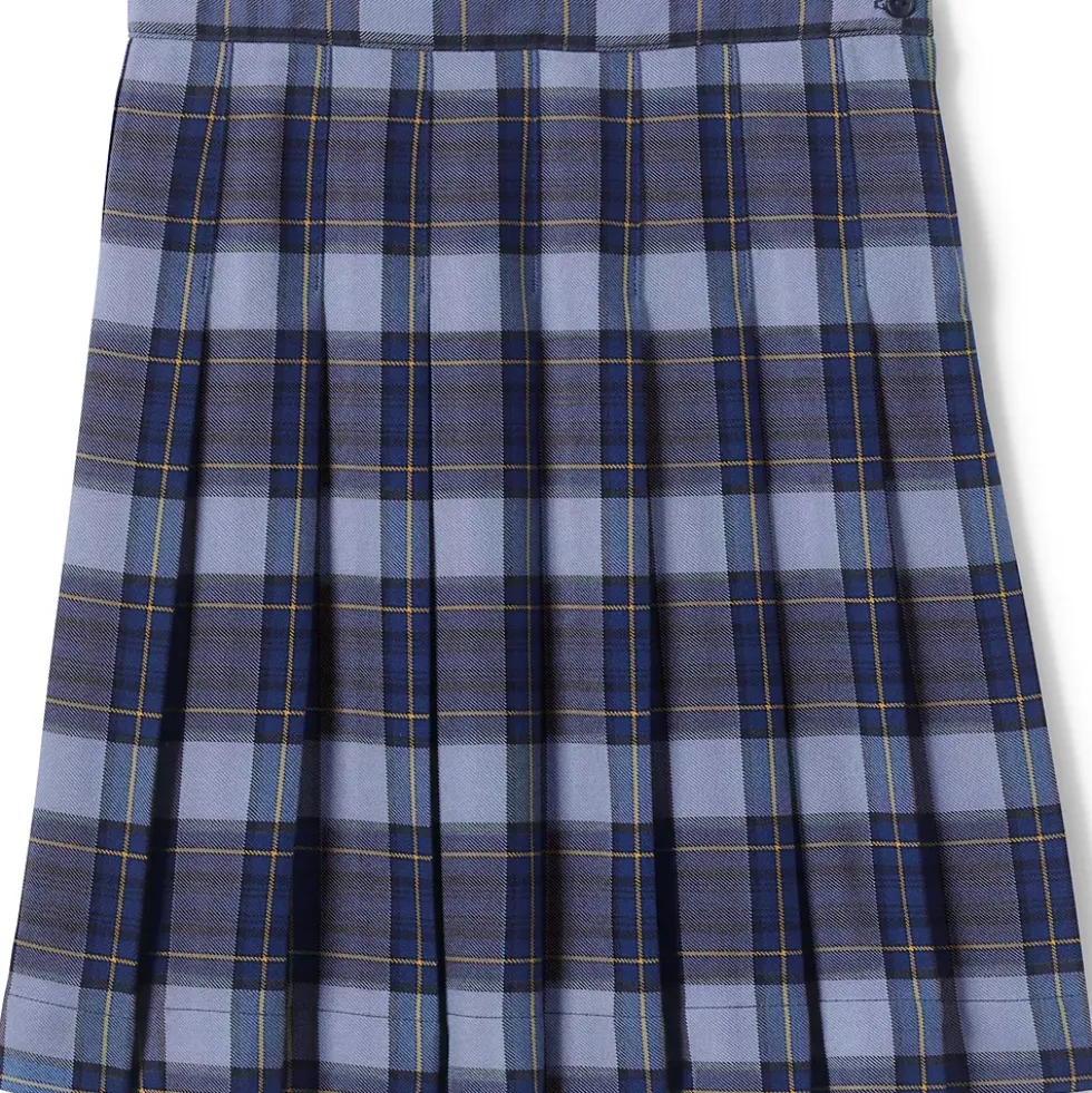 School Uniform Girls Plaid Pleated Skirt Below the Knee