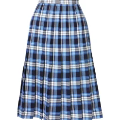 School Uniform Girls Plaid Pleated Skirt Below the Knee