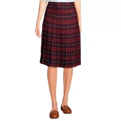 School Uniform Girls Plaid Pleated Skirt Below the Knee