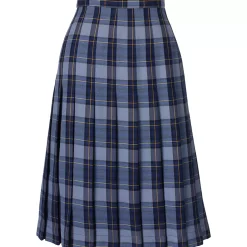School Uniform Girls Plaid Pleated Skirt Below the Knee