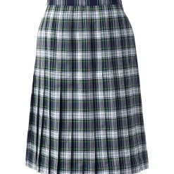 School Uniform Girls Plaid Pleated Skirt Below the Knee