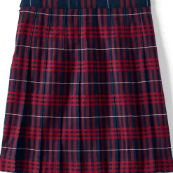 School Uniform Girls Plaid Pleated Skirt Below the Knee
