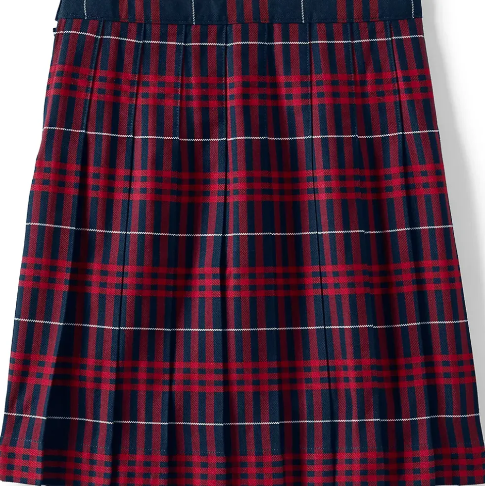 School Uniform Girls Plaid Pleated Skirt Below the Knee