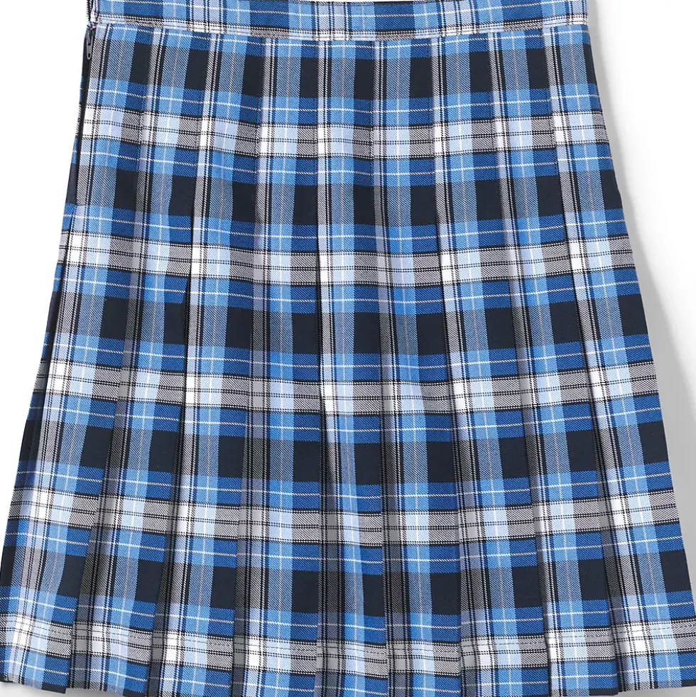School Uniform Girls Plaid Pleated Skirt Below the Knee