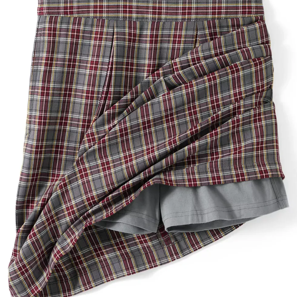 School Uniform Girls Plaid Skort Top of Knee