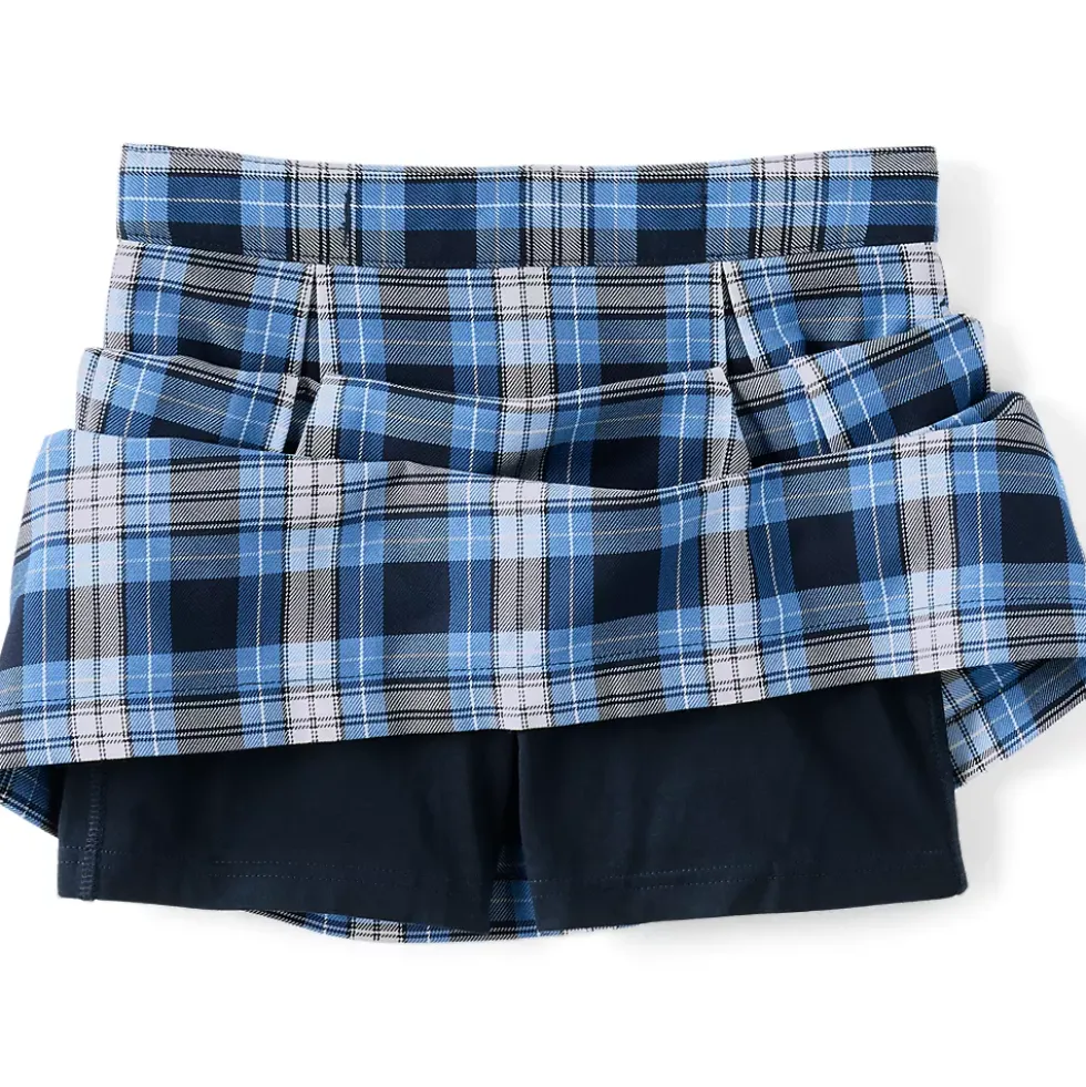 School Uniform Girls Plaid Skort Top of Knee