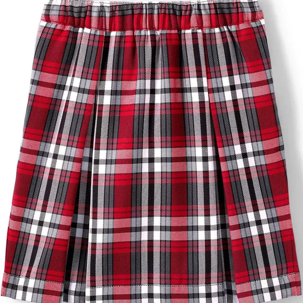 School Uniform Girls Plaid Skort Top of Knee