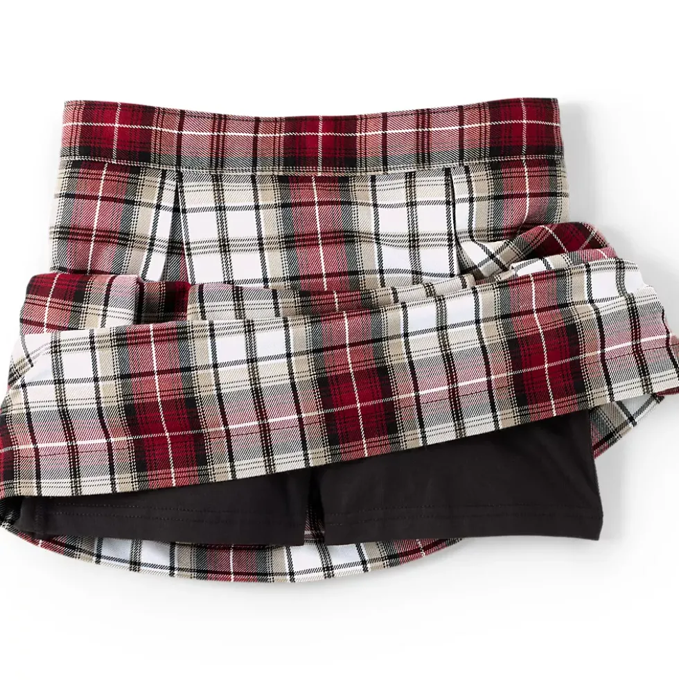 School Uniform Girls Plaid Skort Top of Knee