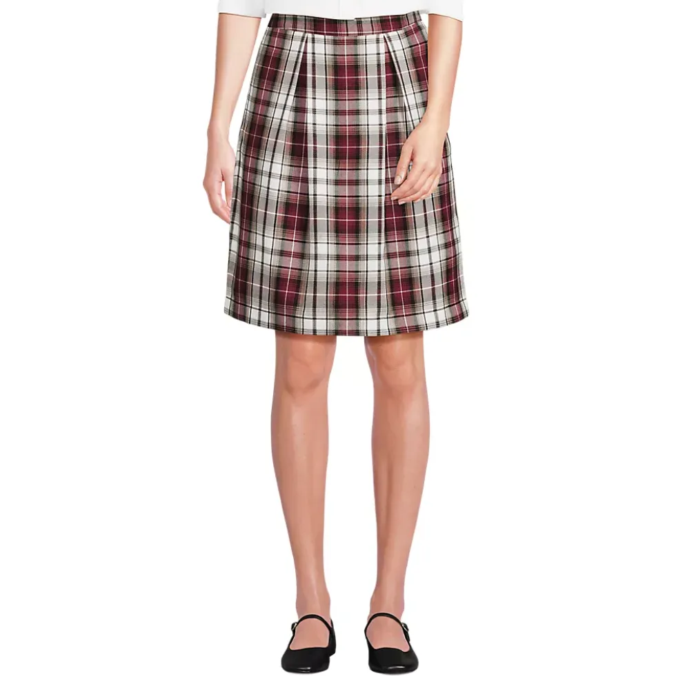 School Uniform Girls Plaid Skort Top of Knee