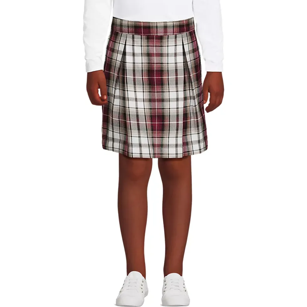 School Uniform Girls Plaid Skort Top of Knee