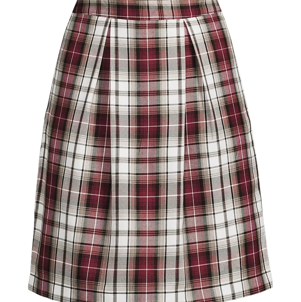 School Uniform Girls Plaid Skort Top of Knee