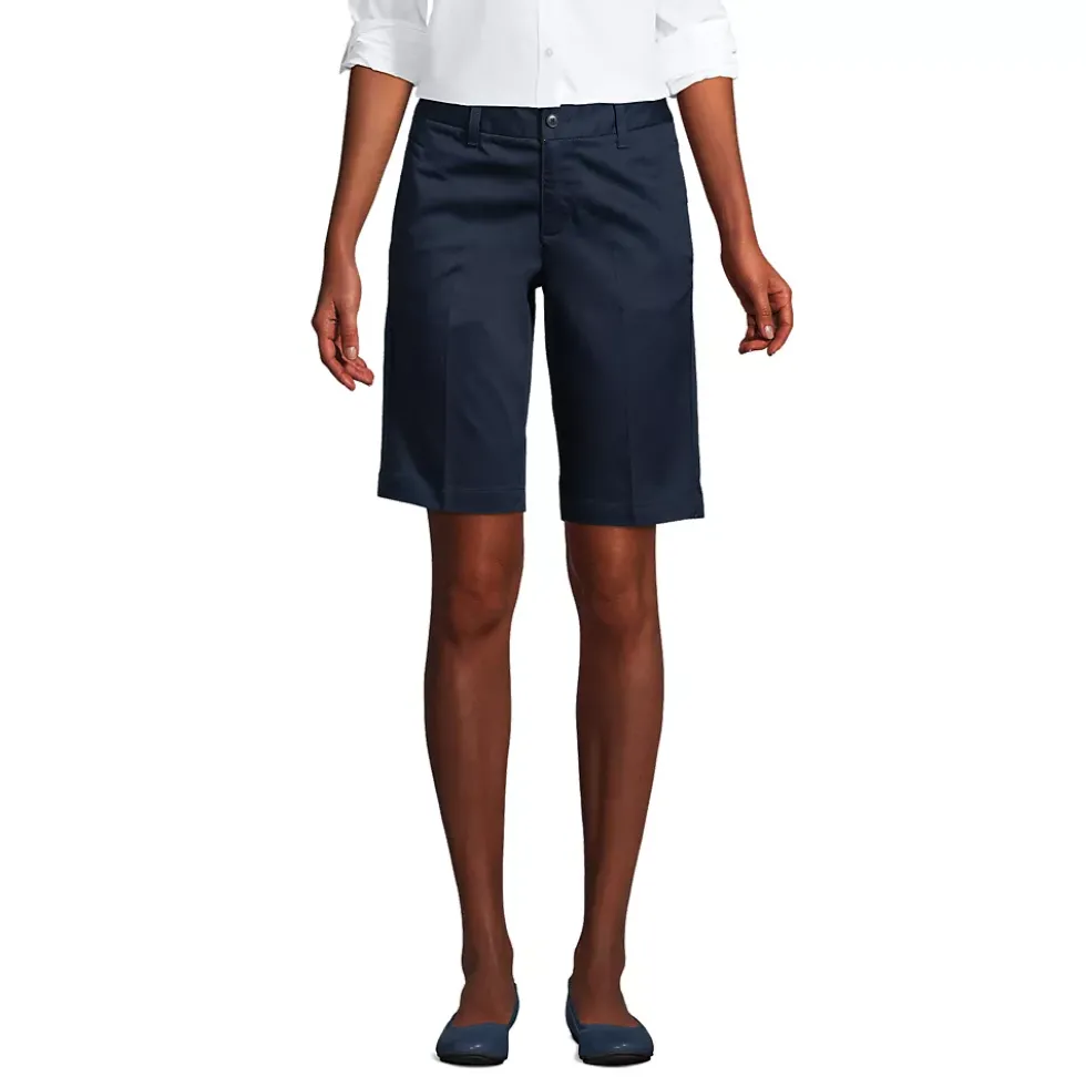 School Uniform Girls Plain Front Blend Chino Shorts