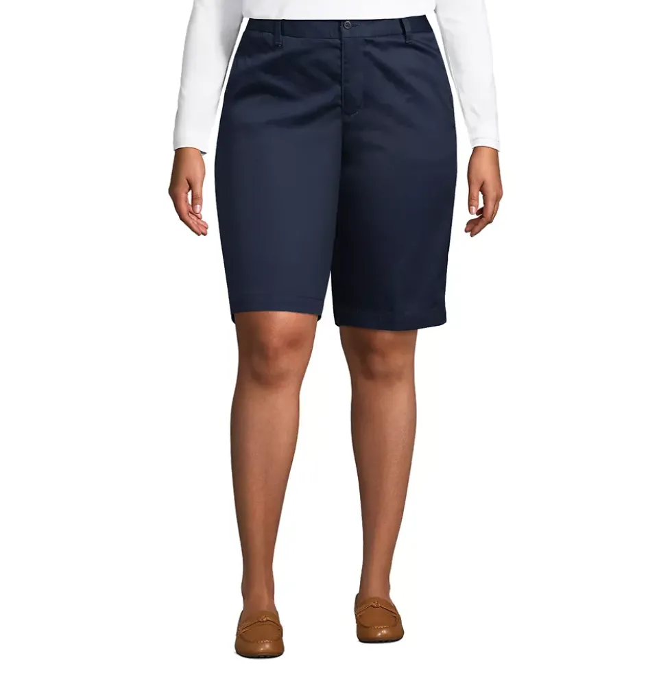 School Uniform Girls Plain Front Blend Chino Shorts