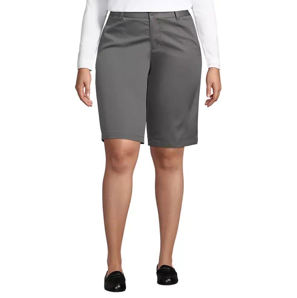 School Uniform Girls Plain Front Blend Chino Shorts