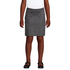 School Uniform Girls Ponte Button Front Skort Above the Knee
