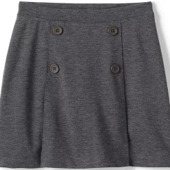 School Uniform Girls Ponte Button Front Skort Above the Knee