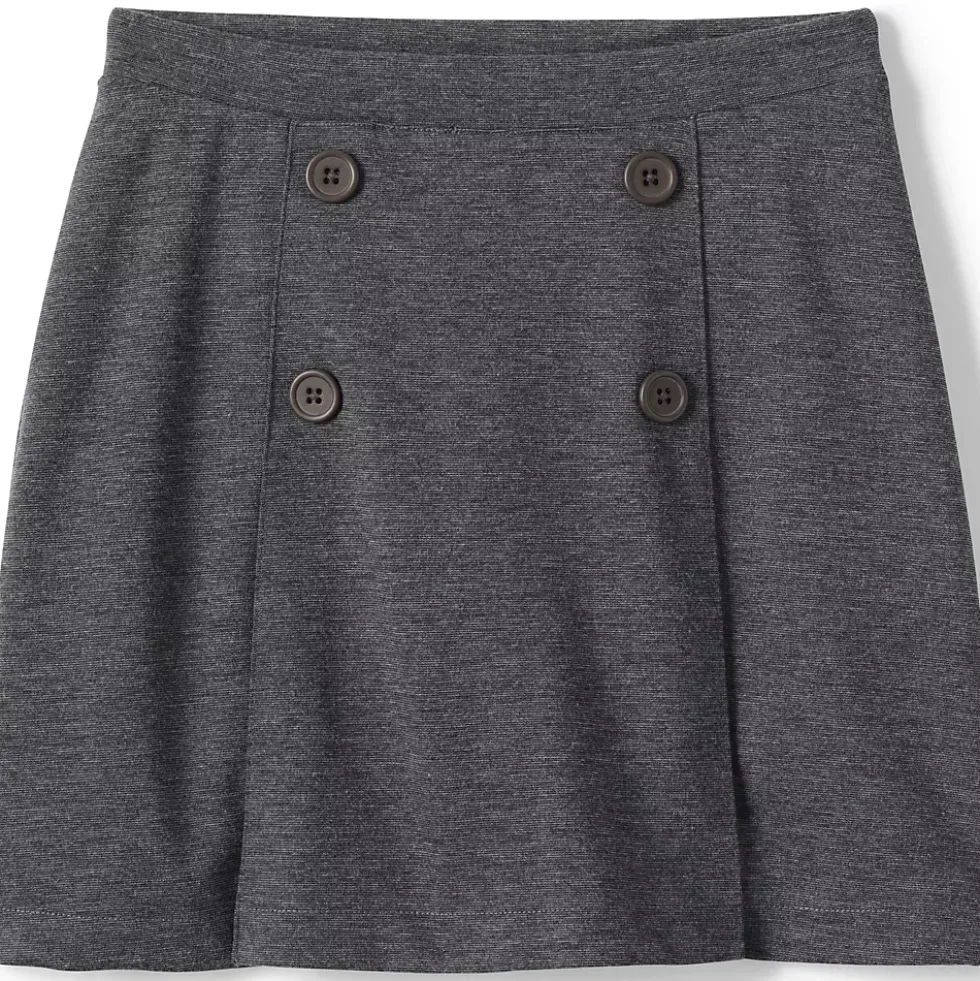 School Uniform Girls Ponte Button Front Skort Above the Knee