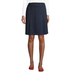 School Uniform Girls Ponte Button Front Skort Above the Knee