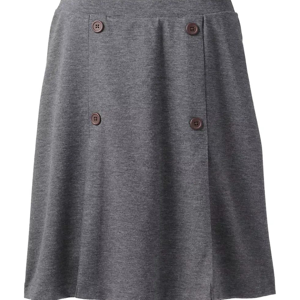 School Uniform Girls Ponte Button Front Skort Above the Knee