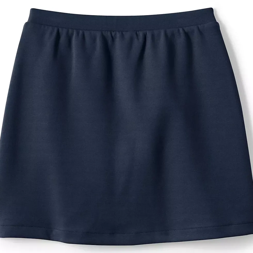 School Uniform Girls Ponte Button Front Skort Above the Knee