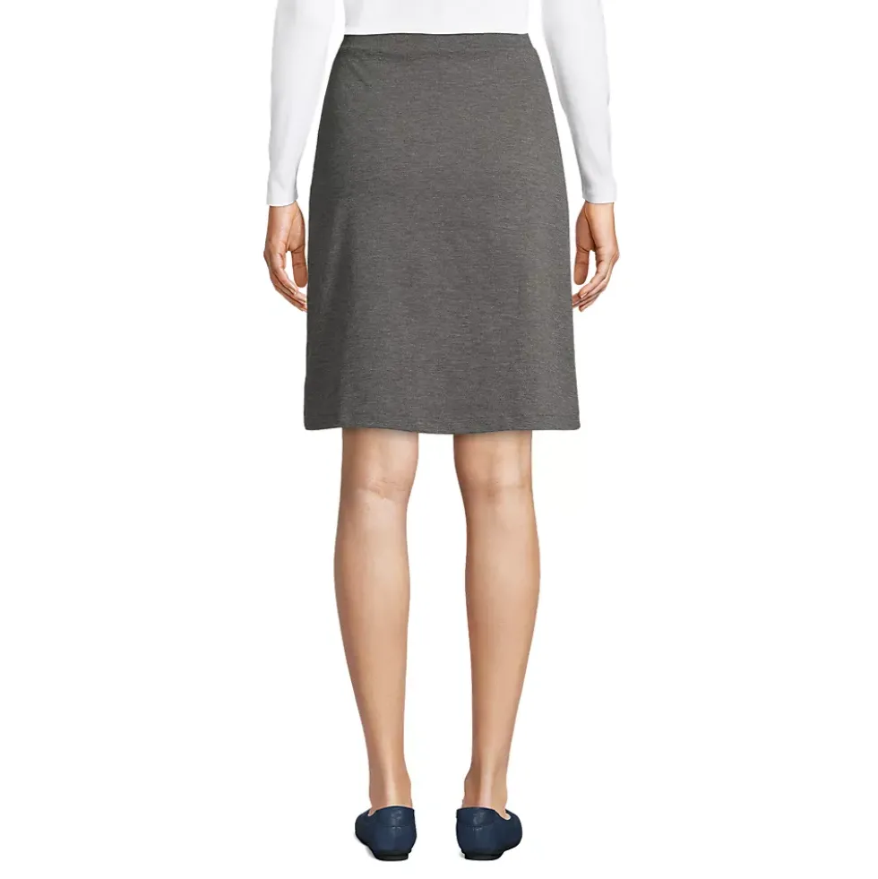 School Uniform Girls Ponte Button Front Skort Above the Knee
