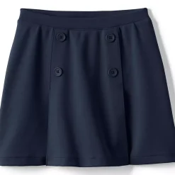 School Uniform Girls Ponte Button Front Skort Above the Knee