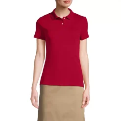 School Uniform Girls Short Sleeve Feminine Fit Interlock Polo Shirt