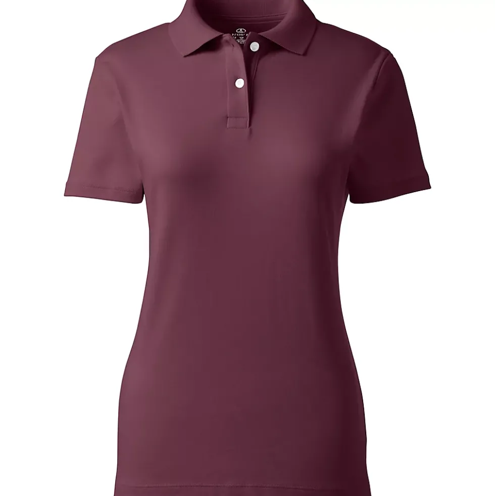 School Uniform Girls Short Sleeve Feminine Fit Interlock Polo Shirt