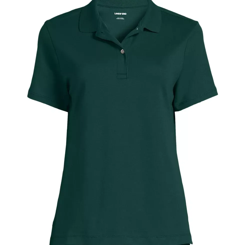School Uniform Girls Short Sleeve Feminine Fit Interlock Polo Shirt