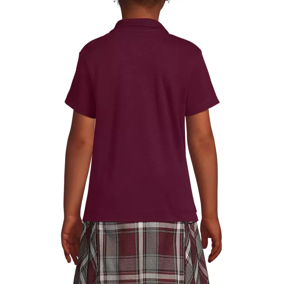 School Uniform Girls Short Sleeve Feminine Fit Interlock Polo Shirt