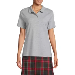 School Uniform Girls Short Sleeve Feminine Fit Interlock Polo Shirt