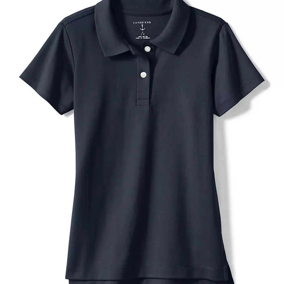 School Uniform Girls Short Sleeve Feminine Fit Interlock Polo Shirt