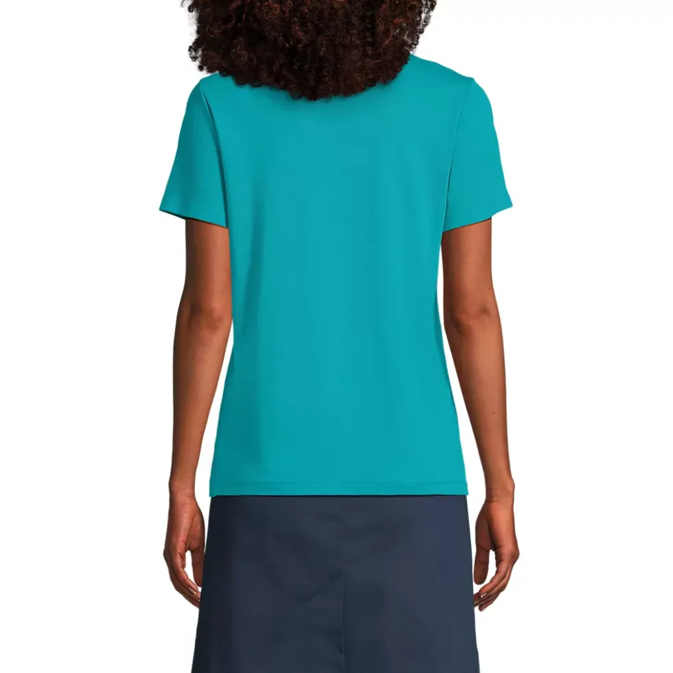 School Uniform Girls Short Sleeve Feminine Fit Interlock Polo Shirt