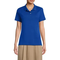 School Uniform Girls Short Sleeve Feminine Fit Interlock Polo Shirt