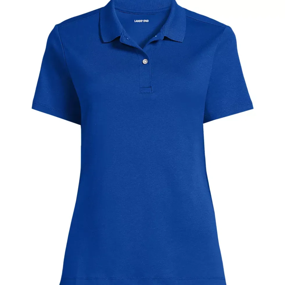 School Uniform Girls Short Sleeve Feminine Fit Interlock Polo Shirt