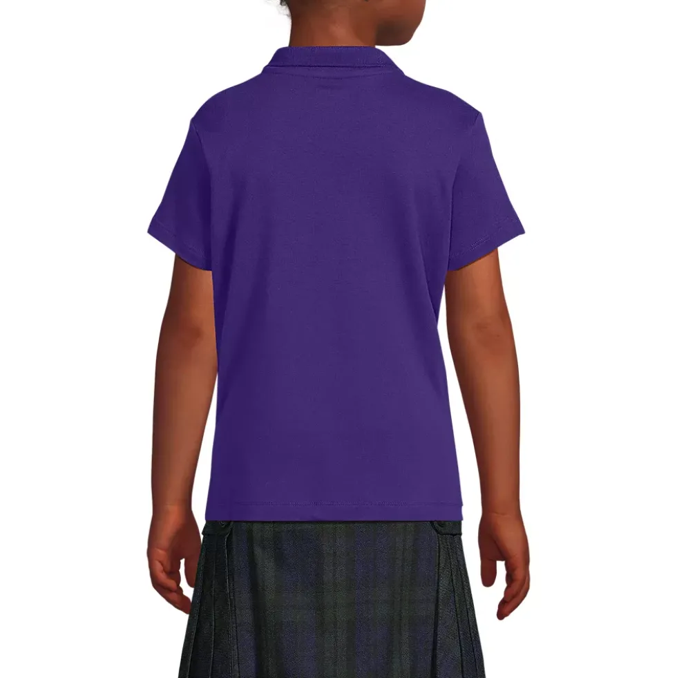 School Uniform Girls Short Sleeve Feminine Fit Interlock Polo Shirt