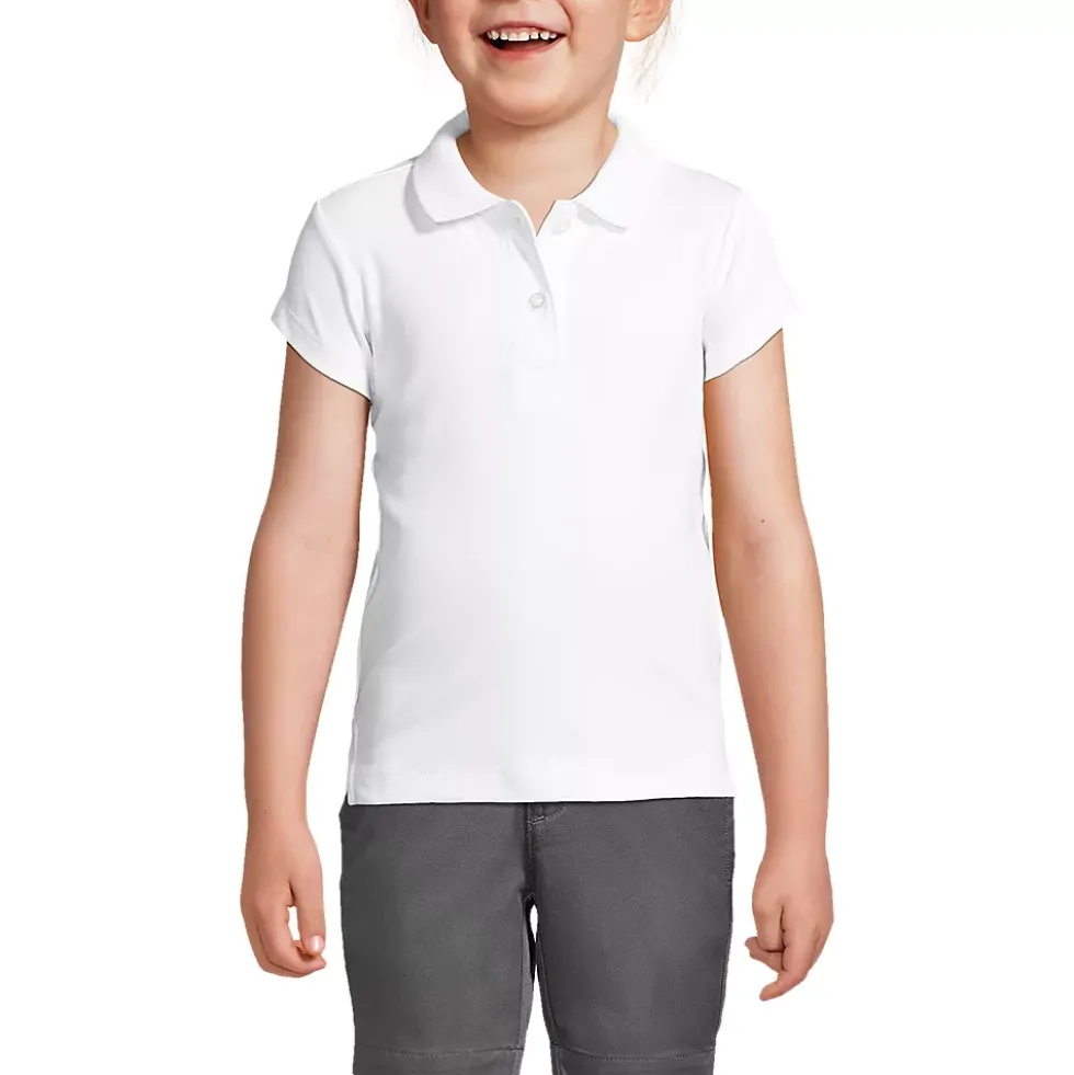 School Uniform Girls Short Sleeve Feminine Fit Interlock Polo Shirt